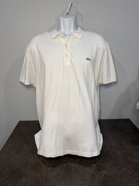 Lacoste Men's Short Sleeve Polo White with Embroidered Croc